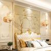 Modern Crystal Wall Lamps Gold/Chrome Nordic Crystal Wall Light Decorative Living Room Bedroom K9 Crystal Lighting with Switch
