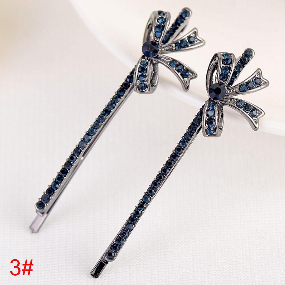 Flowers Shaped Women Girls Barrette Hairpin Bling Headwear Edge Clamp Crystal Rhinestone Hair Clip