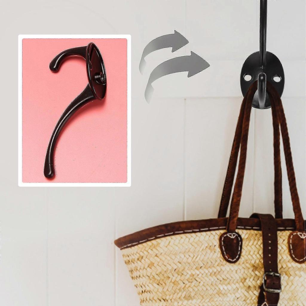 12er-Pack Wandhaken mit Retro-Doppelhaken, Utility-Haken für Mantel, F