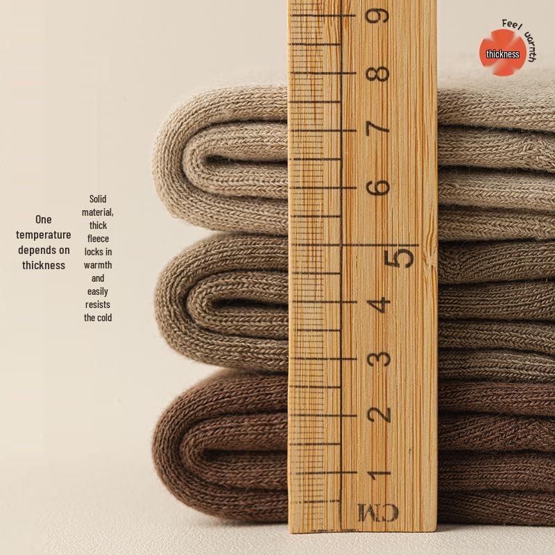 Men's Five-Finger Cotton Toe Socks - Thick, Velvet, Mid-Tube, Sweat-Absorbent, Anti-Odor, for Autumn and Winter.