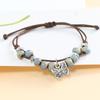 New retro literary and pastoral woven butterfly ceramic bracelet female student hand rope male