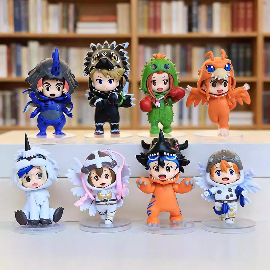 Bandai 8pcs/set 10cm Digimon Digital Monsters Cosplay PVC Action Figures Set Cute Collectible Model Toys for Kids