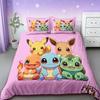 Pikachu Bedding Set Cartoon Anime Children Bedroom Quilt Cover Boy Girl Bedclothes Single Double King Duvet Cover Best Gifts