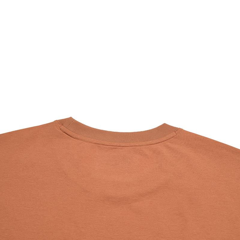 FILA Original Classic Embroidered Logo Simple Fashion Retro Casual Sports Comfortable Knitted Short Sleeve T-Shirt Unisex Tops Orange F51U619103FOR