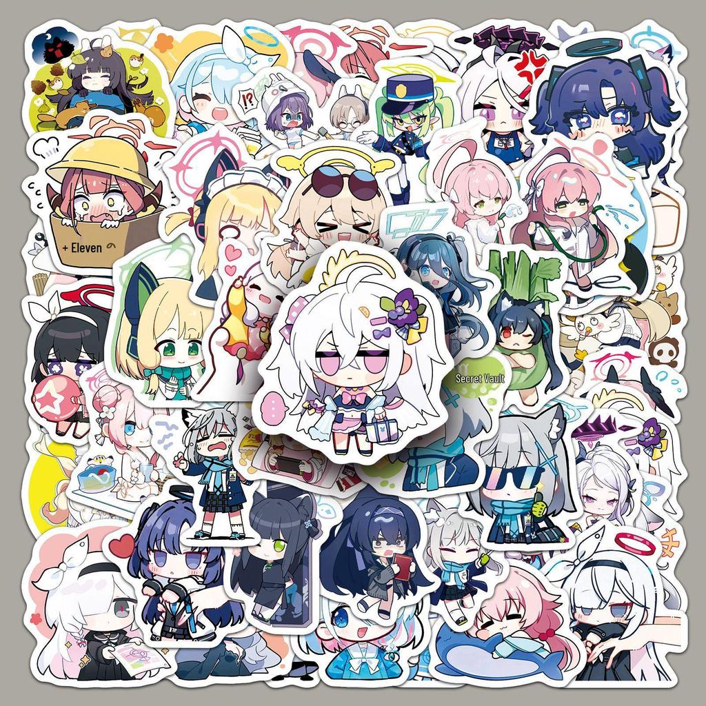 50 Blue Archive Character Stickers: Beautiful Girls Graffiti for Phone Cases, Storage Boxes, and DIY Projects