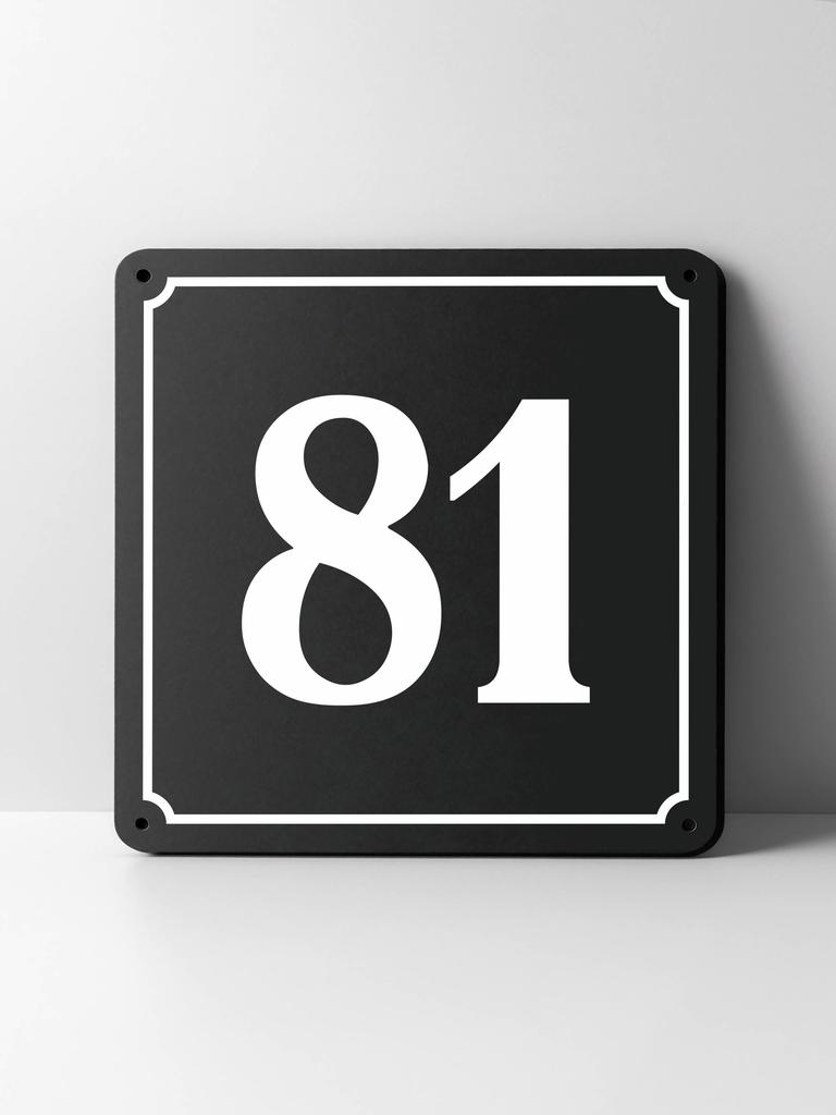 Metal House Number Sign, Black White Contrast, Outdoor Wall Decor for Home Street