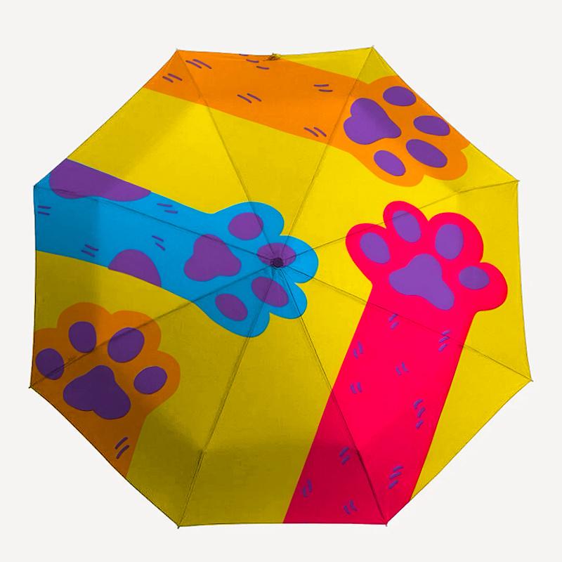 

1pc Paw Prints Automatic Open/close Umbrella, 8-Rib sturdy structure, Portable Travel Umbrella, Parties, Everyday Useb081