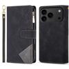 For iPhone 17 Pro Max Wallet Case Color Splicing Leather Phone Cover with Stand
