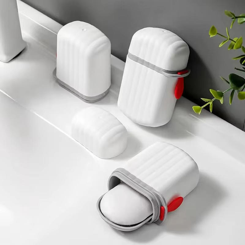Portable Soap Box Travel Leak-Proof Drain Rack Suitable for Bathroom Kitchen Camping Gym Simple Soap Storage Box