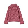 Demana Women's Cozy High-Neck Plaid Knit Sweater
