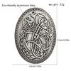 Scandinavian Wolf Carved Rune Brooch Ethnic Style Totems Badge Cosplay Corsage Jewelry Adornment Lapel Pin for Women