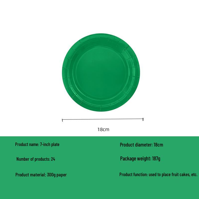 Emerald Green Disposable Tableware Set: Plates, Cups, Napkins