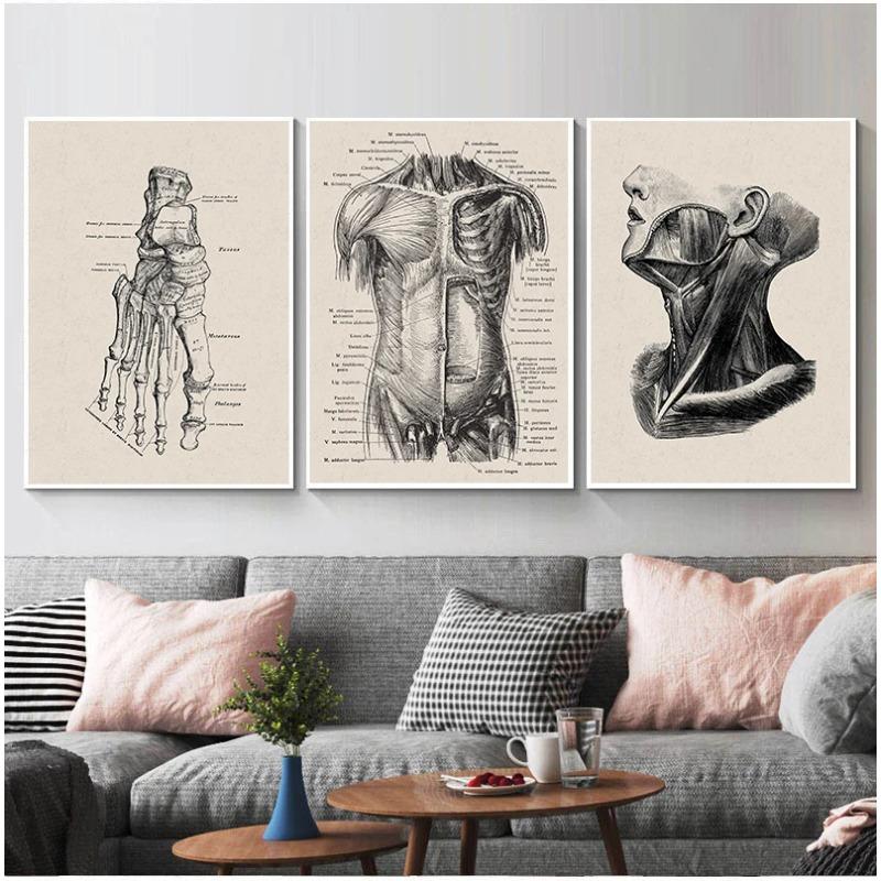 Anatomy skeleton Patent Vintage Poster Wall Art Print Canvas Painting Nordic Posters And Prints Wall Pictures For Living Room