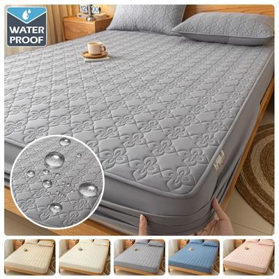 Waterproof Thicken Mattress Cover Soft Comfortable Breathable Bedding Mattress Bed Covers Fitted Machine Washable Home Decor