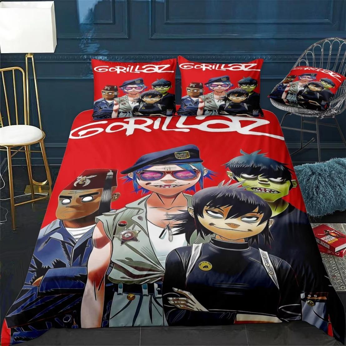 

Comforter Hip-Hogorillaz Bedding Setmusic Band Gorillaz S Double Bed Twin Size Bedding Cartoon Children S For Home Comforter (quilt)-EU Single(135*200cm)3pcs
