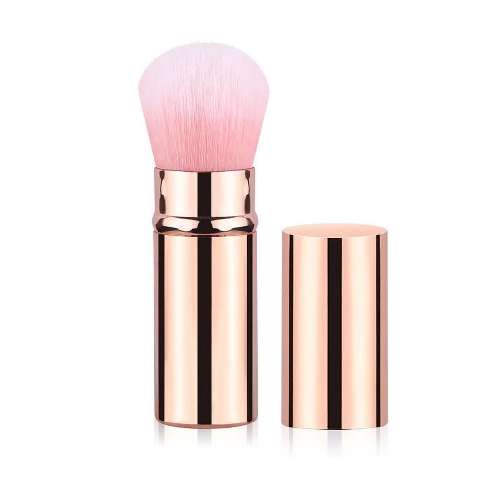 1ks Zatahovací štětec Štětec na make-up Štětec na pudr Růžový štětec Štětec na pudr Mini Multifunkční Přenosný S hliníkovou rukojetí