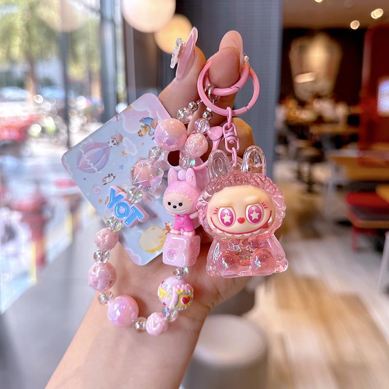 Oil Cartoon Labu Mobile Phone Case Bead Chain Beaded Keychain Doll Schoolbag Quicksand Bottle Small Pendant Gift Bubu