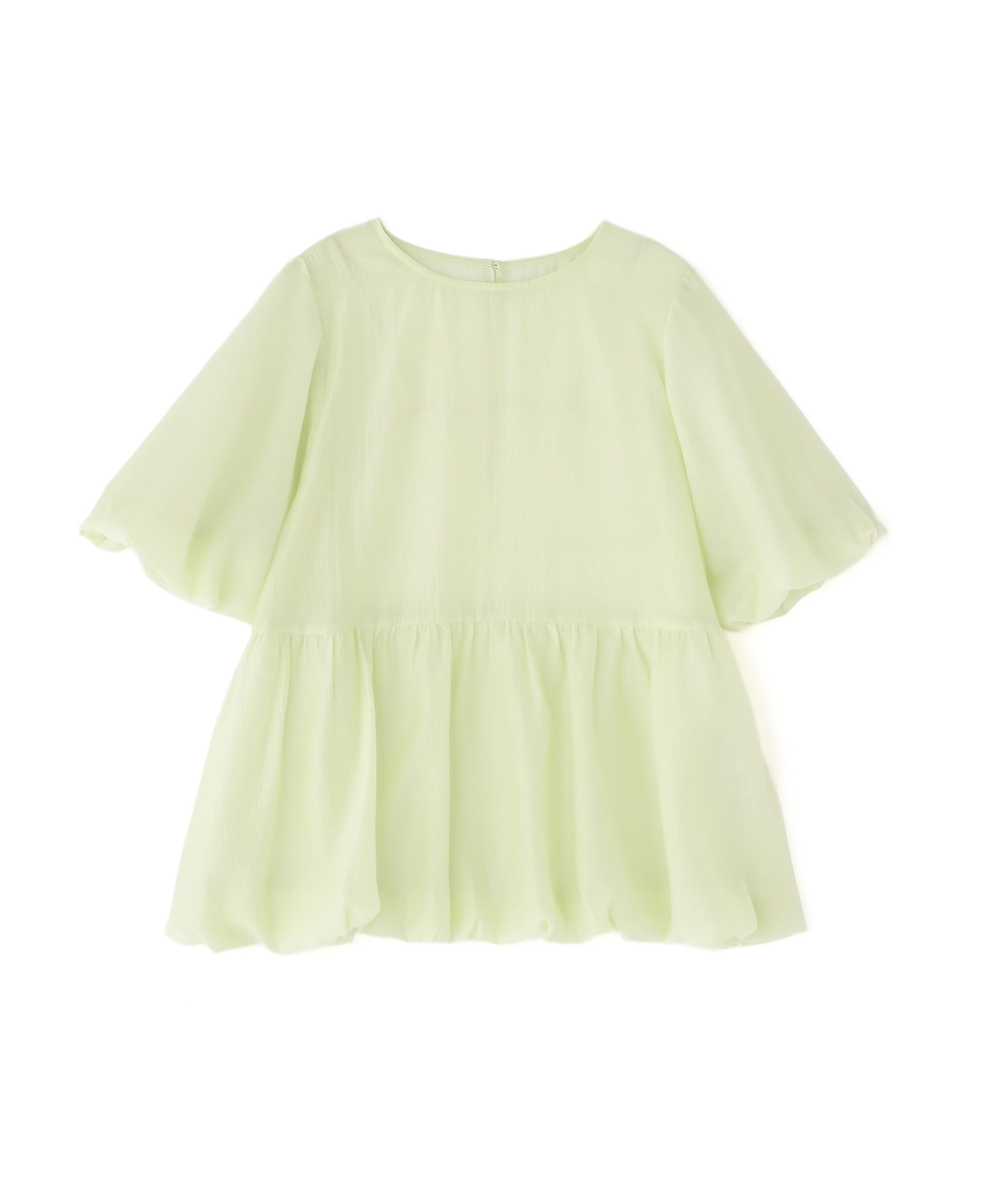 

N Natural Beauty Sheer Peplum Light Size M Basic Blouse, Women s, Green,