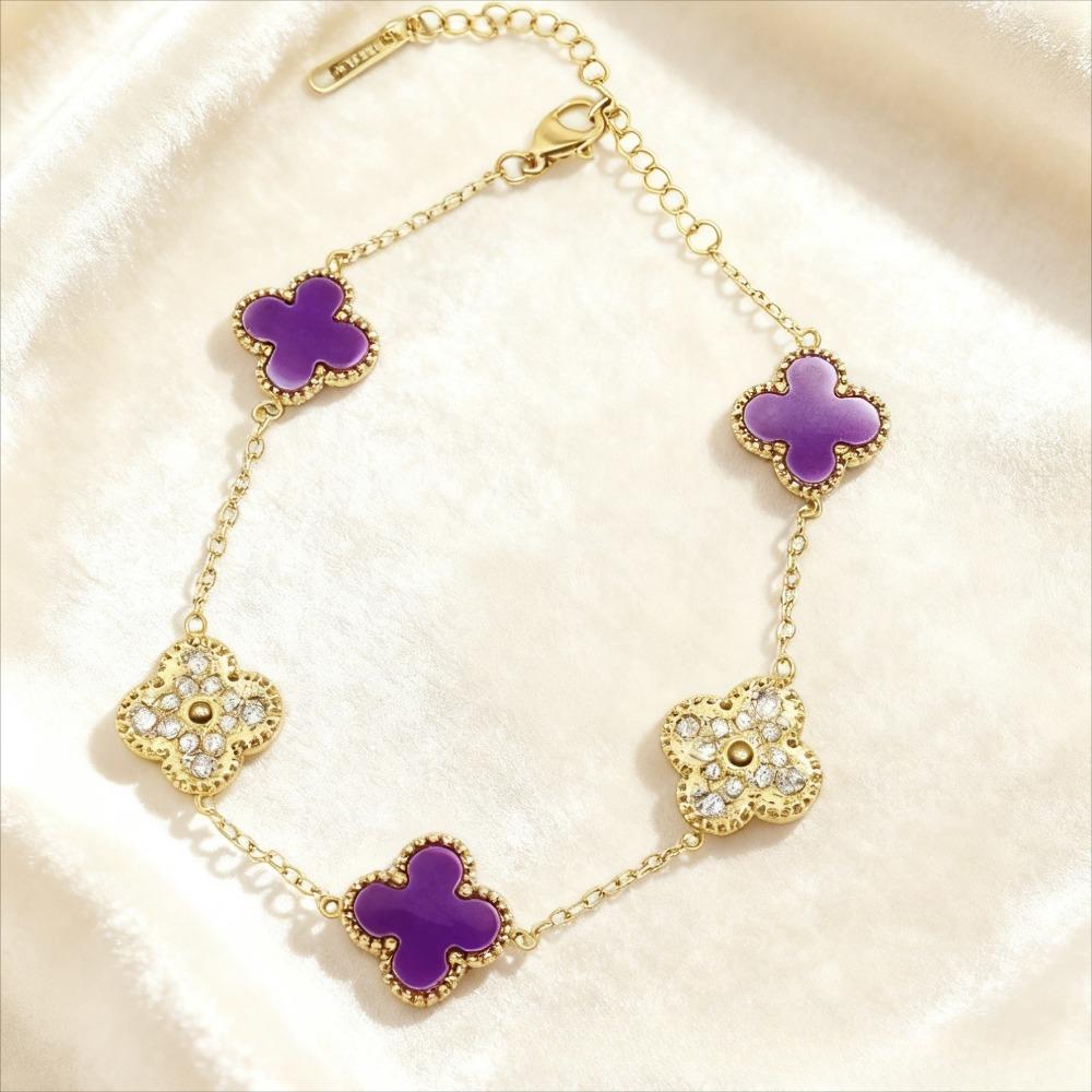 High-end Four-leaf Clover Bracelet Titanium Steel Colorfast Women's Bangle