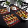 [Colorful Striped Placemats] 4pcs Colorful Striped Pattern Placemats, Perfect Gift Placemats, Dinner Decoration,Simple Table Decoration Placemats