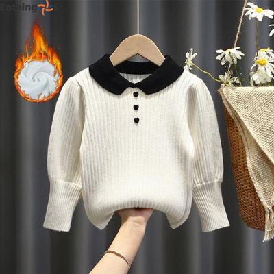 Pull à col roulé uni pour filles Pull en tricot pour enfants Vêtements pour tout-petits et enfants Vêtements pour temps froid