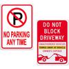 2 Pack No Parking Signs Do Not Block Driveway Signs,Unauthorized Vehicles Towed Away At Vehicle Owner's Expense Sign Easy To Tall and Read,