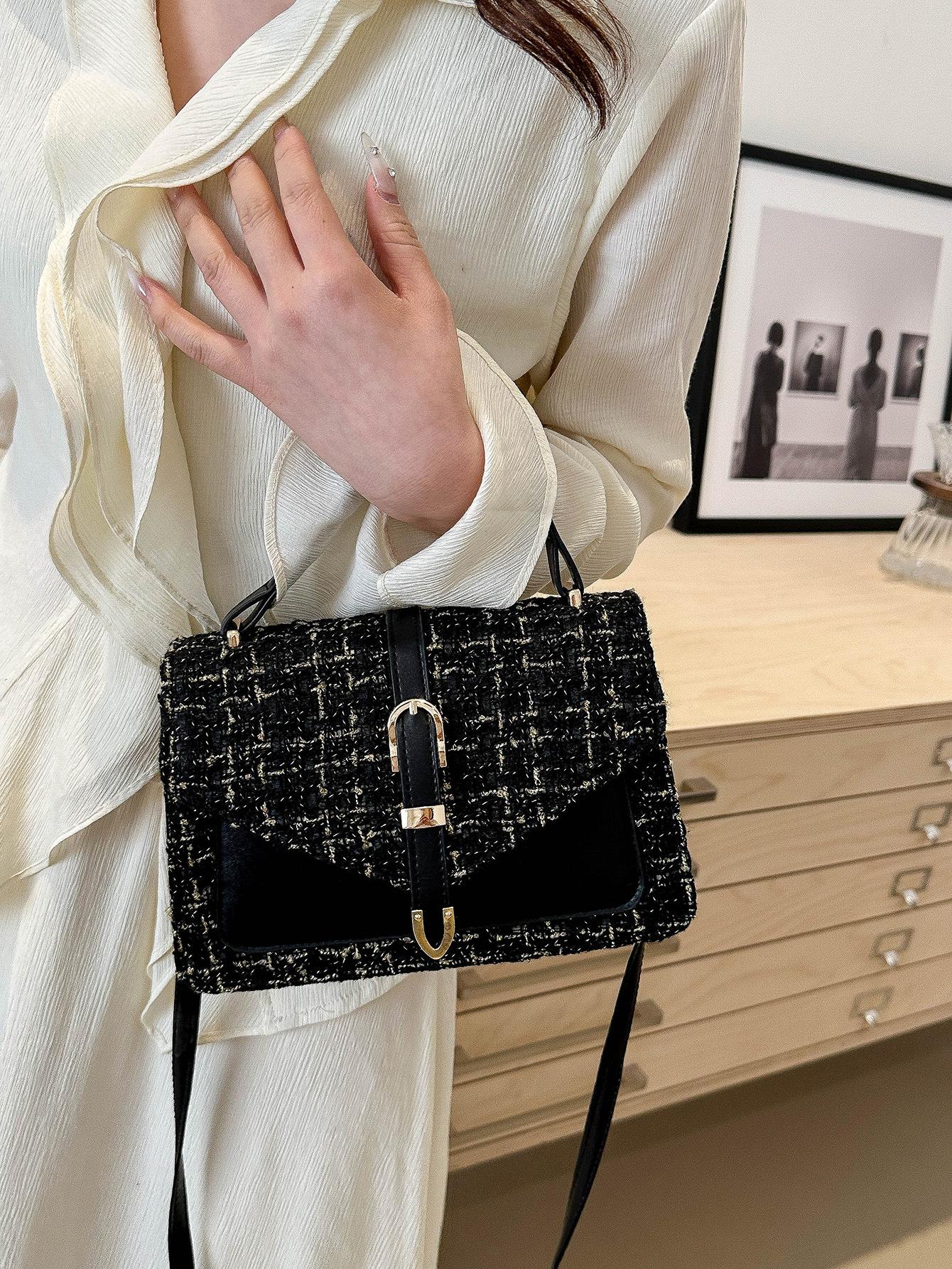 

Retro bag women s 2025 new fashion woolen small square bag high-end texture versatile one-shoulder crossbody handbag