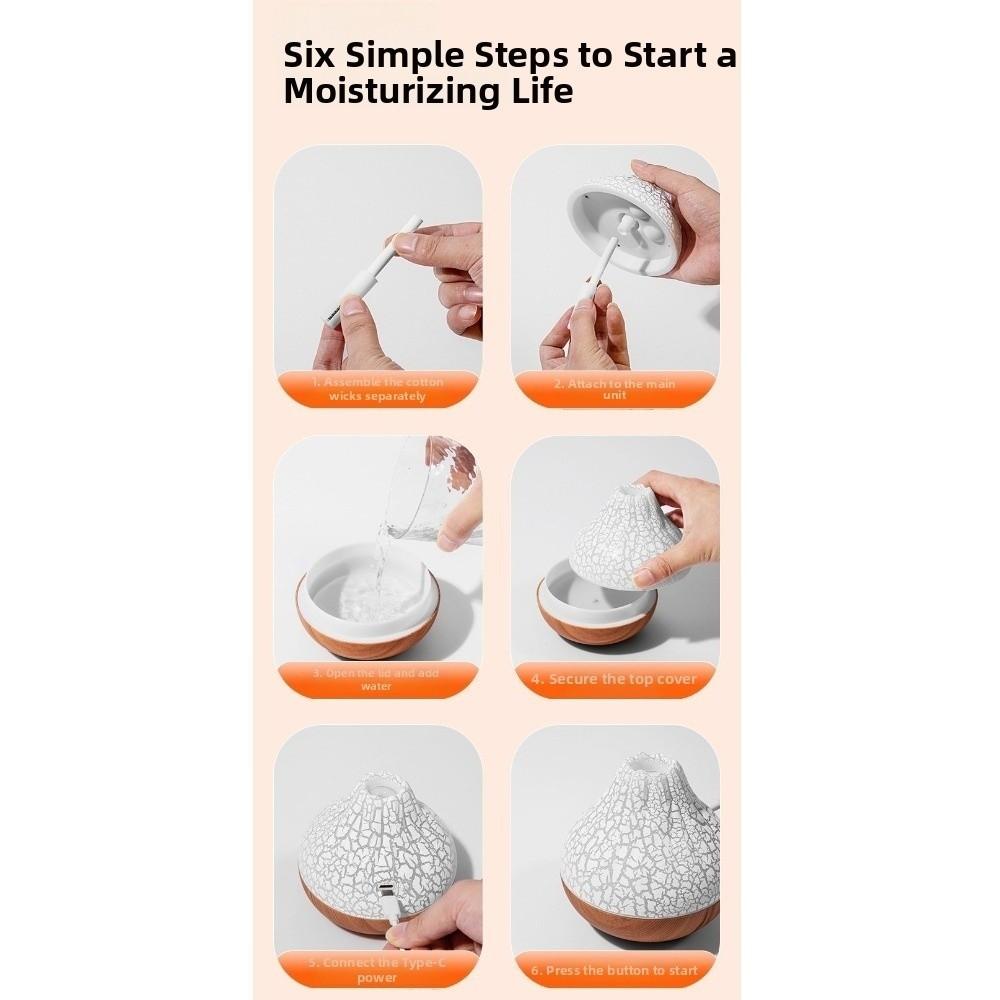 USB Water Mist Diffuser Purifier 300ml Air Freshener Nebulizer Volcano Air Humidifier Bedroom