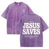 2026 Vintage Acid Wash Black Text Graphic T Shirt Minimal Cross Letter Print Oversized Unisex Casual Short Sleeve Tee