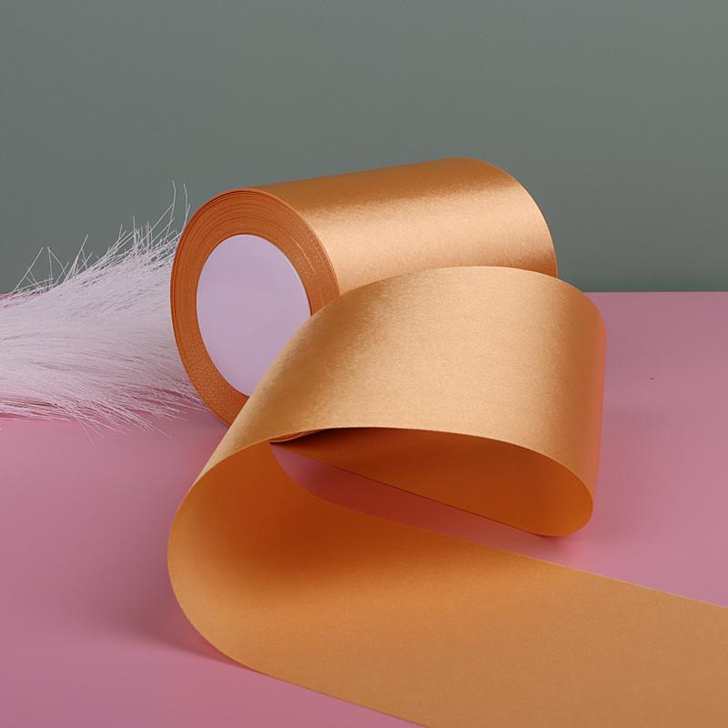 10cm Wide 22 Meters/Roll Champagne Satin Ribbon Polyester Ribbon for Wedding Chair/Car/Party Decoration Hand Sewing DIY