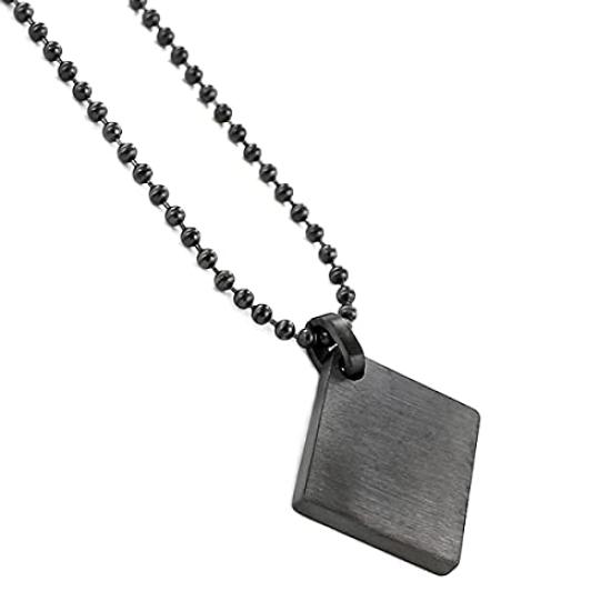 Emporio Armani Black and Gunmetal Necklace Pendant EGS2754060 [Used]