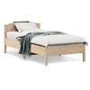 VidaXL Bed Frame with Headboard 75x190 Cm Solid Pine Wood 842626