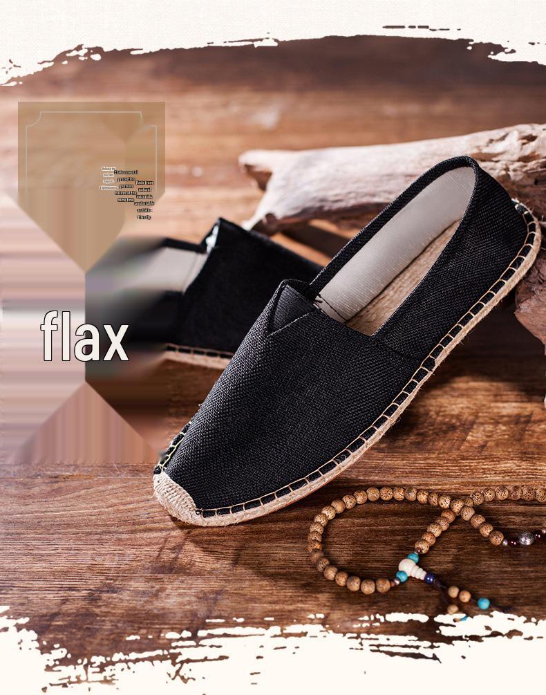 Scarpe da Uomo e da Donna in Tela e Lino Resistenti all'Usura: Scarpe da passeggio slip-on traspiranti, fatte a mano, casual