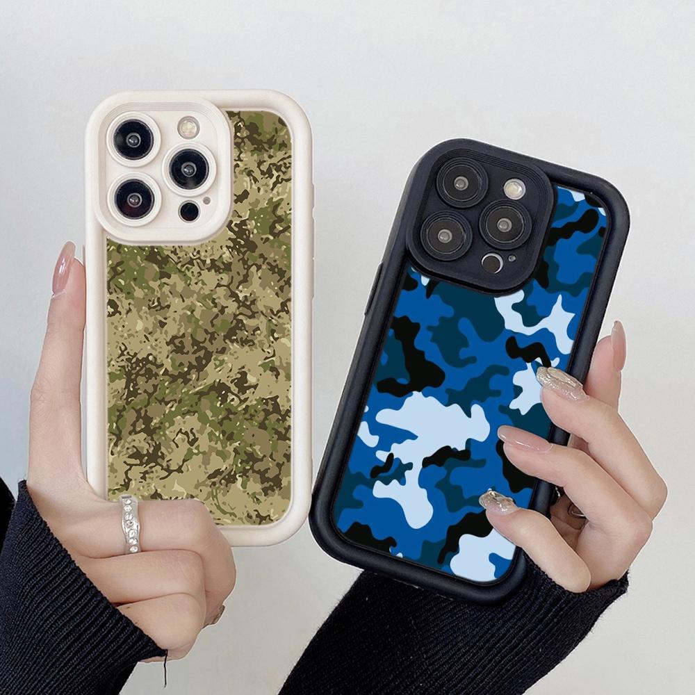 LZ6 Camouflage Camo Design Silicone Phone Case for Infinix Smart9 Hot 40i Tecno Camon 20 Pro Moto G22 G30 OnePlus Google Pixel 9 Shockproof Back Cover