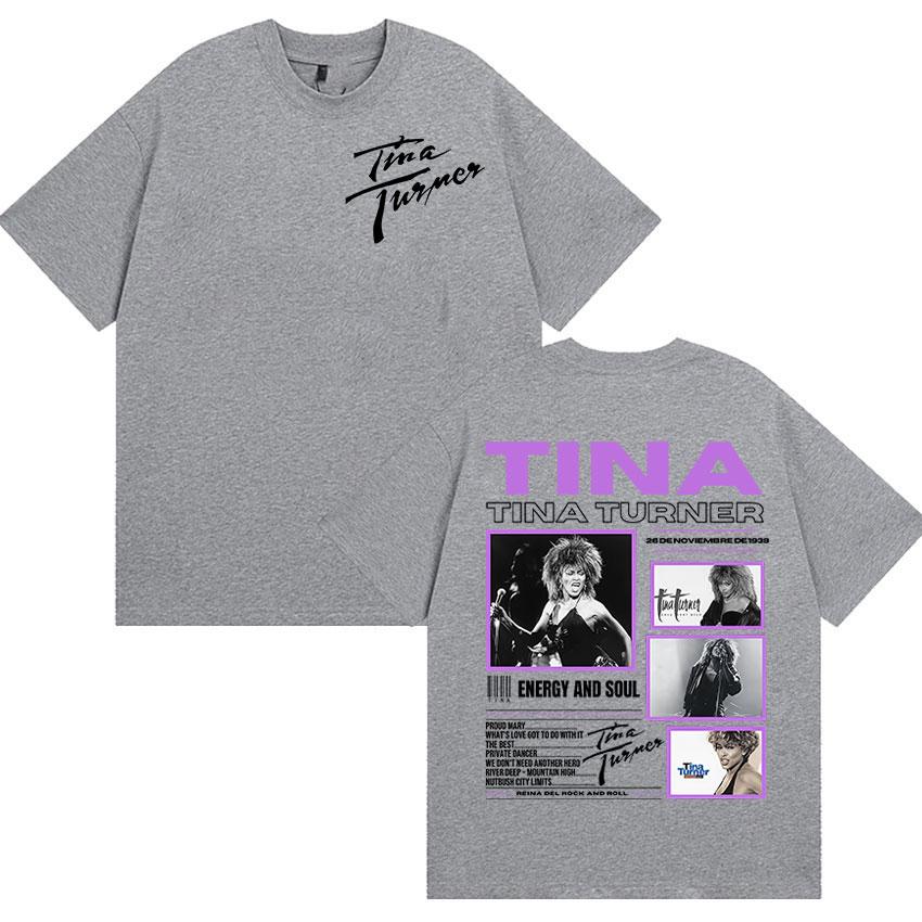 2025 New Tina Turner Tour 2025 Graphic T Shirt Men Women Vintage High Quality Fashion T-shirts Hip-hop Clothing Oversized