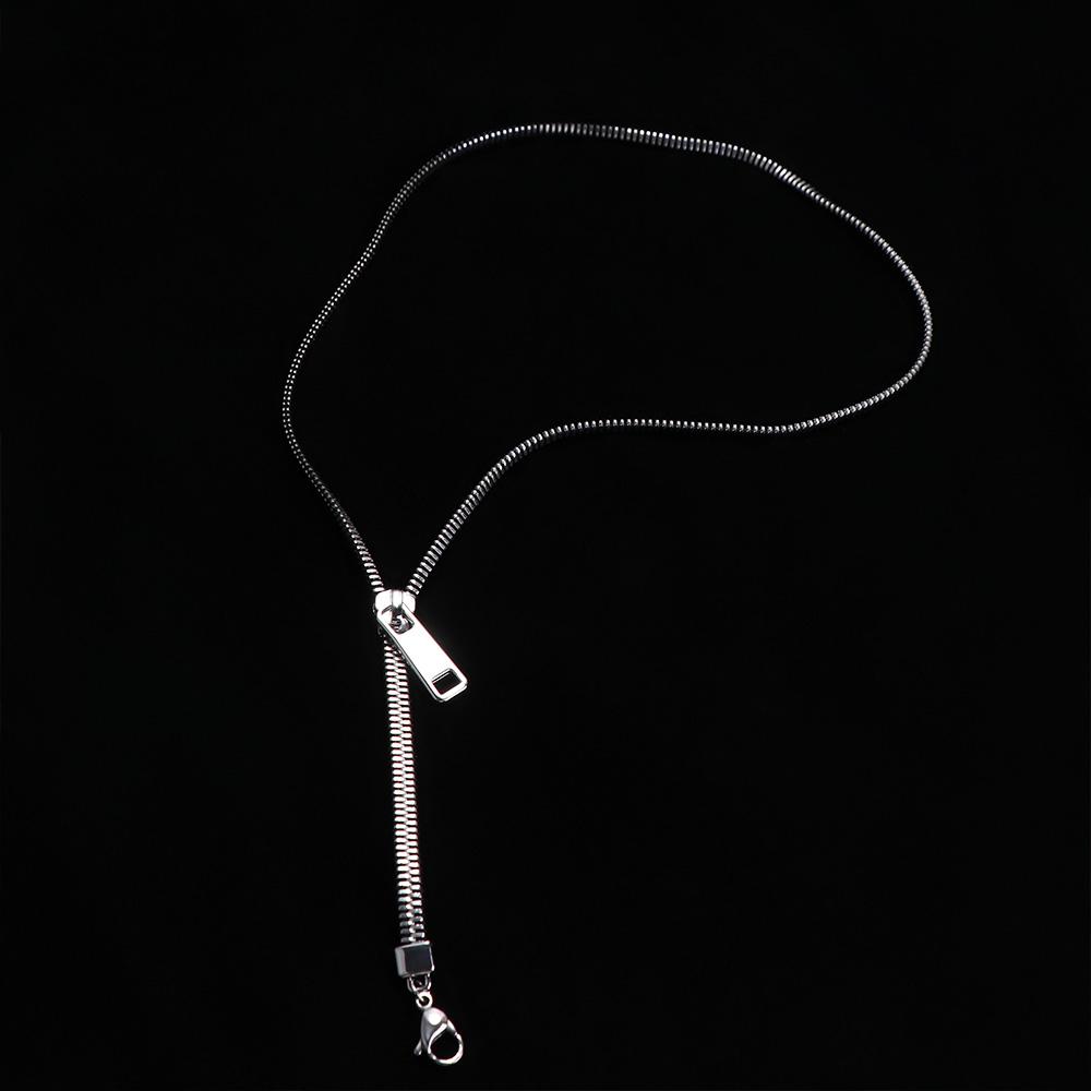 Choker Ziehbar Reißverschluss Pullover Kette Hip-Hop Schlüsselbein Halskette Schmuck Reißverschluss Halskette Jungen