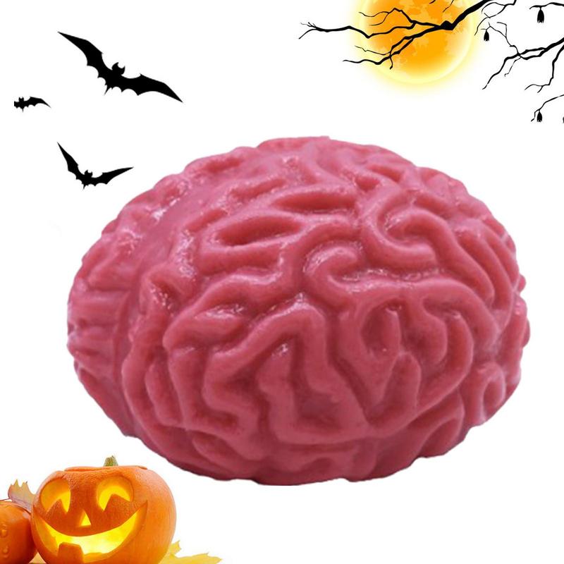 Novelty Squishy Brain Halloween Squeeze Toy Slow Rebound Stress Balls Soft TPR Brain Fidget Toy Bulk Easter and Birthday Gifts