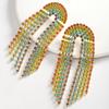 Full Diamond Rainbow Earrings Fashion Tassel Claw Chain Earrings Light Luxury Premium Sense Daily Versatile Earrings Women