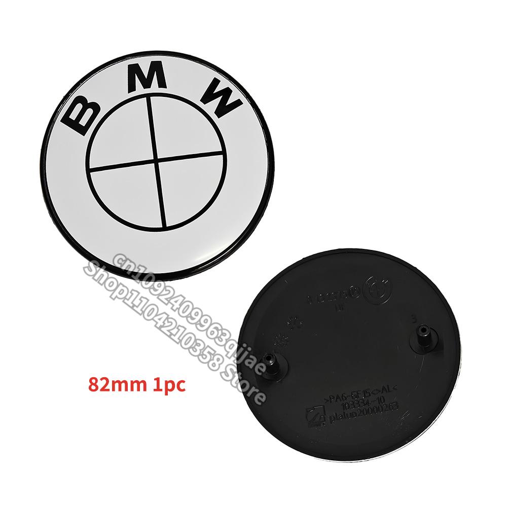 Plné bílé logo na auto Přední emblém na kapotu 82 mm + Zadní znak 74 mm + Krytka náboje kola 68 mm/56 mm + Samolepka na volant 45 mm Pro všechny BMW