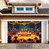 One 2D Flat Background Cloth for Halloween - Skeletons  Traditional Altars and Day of the Dead Marigold Wreaths  Halloween