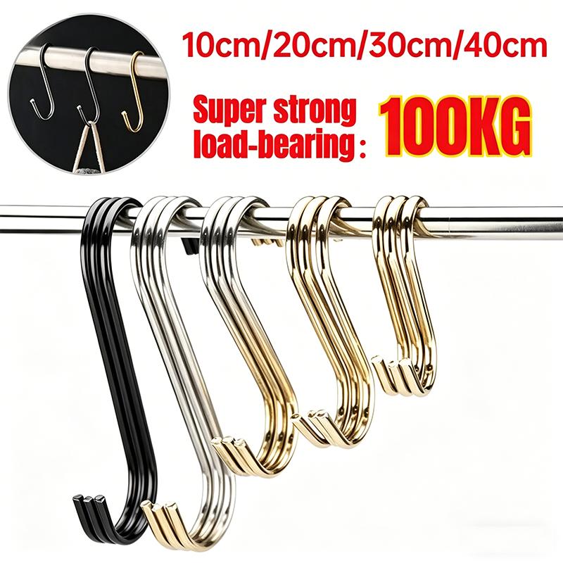 Ganci Acciaio Inossidabile a Forma di S, Ganci Appendioggetti Multiuso per Casa, Ganci Organizzatori per Cucina, Bagno, Armadio, Organizzazione Casa