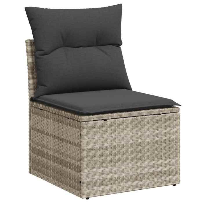VidaXL Garden Lounge Set 8 Pcs with Light Grey Cushions Wicker 3326283