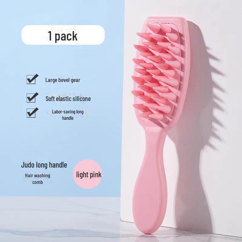 

Щетка для купания с силиконовой ручкой для ухода и груминга домашних животных из-за границы Bath brush with pink handle розовый