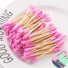100Pcs Colored Cotton Double Head Spiral Cotton Swab,Beautiful and Easy To Use, Used for Daily Cleaning Care, and Makeup Removal