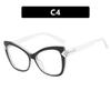 New Anti Blue Light Glasses Fashionable Women Color Blocked Cat Eye Glasses Luxury Decorative Glasses Design