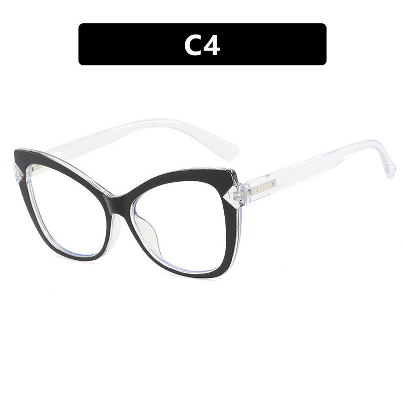 New Anti Blue Light Glasses Fashionable Women Color Blocked Cat Eye Glasses Luxury Decorative Glasses Design