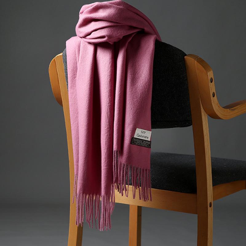 

Women s Red Imitation Wool Cashmere Long Shawl - Versatile Korean Style for Autumn and Winter 200*70cm