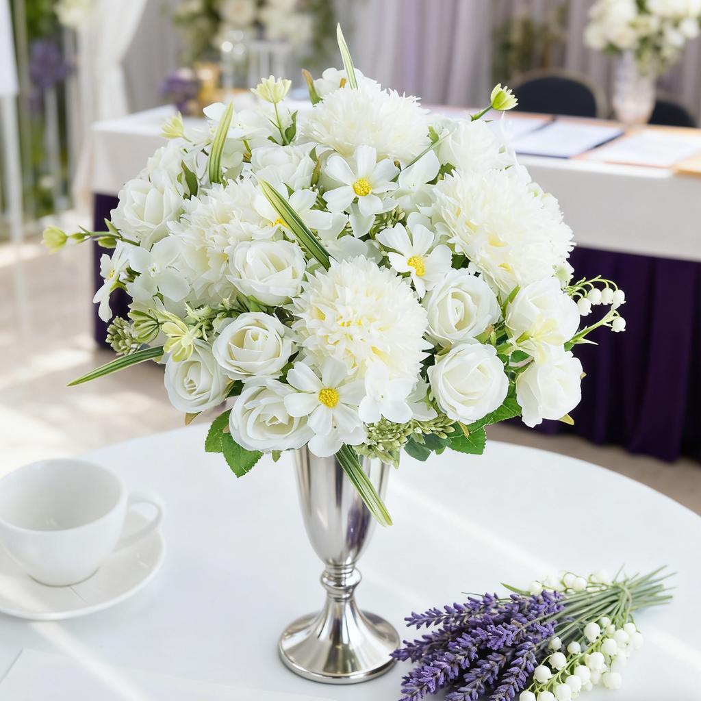Artificial Flowers Silk Roses Wedding Wreath Home Room Table Valentine's Decora Vase Bridal Bouquet Outdoor Garden DIY Gift Prop
