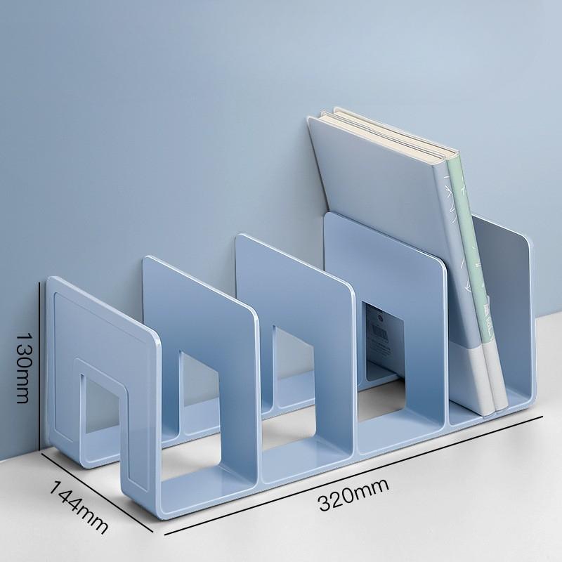 Plastic Desktop Organizer with 4 Vertical Compartments for Books and Magazines