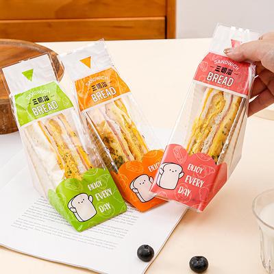 100Pcs Sandwich Plastic Packaging Transparent Triangle Bags For Bread Butty Bags Birthday Party Decoration Treat